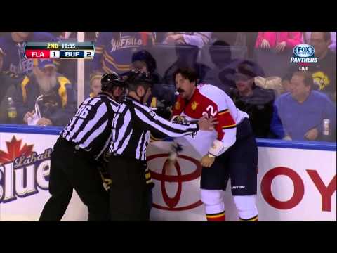 John Scott vs George Parros fight 3 Feb 2013 Florida Panthers vs Buffalo Sabres NHL Hockey