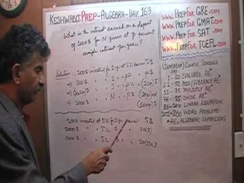 Algebra Help Day 163 Word Problems - Prep Tutor via Skype - ACT, SAT, GRE, GMAT, TEAS, TOEFL