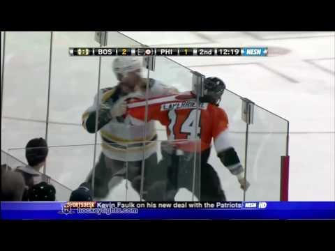 Mark Stuart vs Ian Laperriere Mar 11, 2010