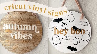 FALL CRICUT PROJECTS 🎃 How to Make Vinyl Signs with your Cricut!