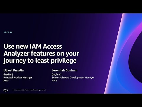 AWS re:Invent 2023-Use new IAM Access Analyzer features on your journey to least privilege (SEC238)