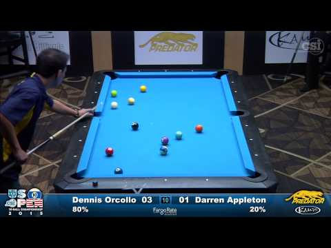 2015 US Open 10-Ball: Dennis Orcollo vs Darren Appleton