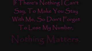 Lose My Number - Hedley (LYRICS)