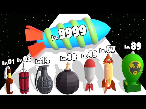 Evolving Bombs - Level Up Bomb Max Level Gameplay (Bombs Evolution Run)