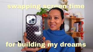 swapping my screen time for building my dreams // cozy productivity, small business owner vlog