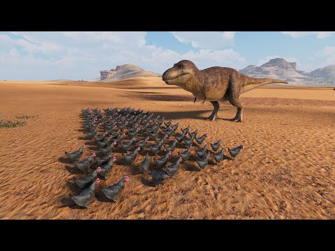 T-REX vs 100 CHICKENS - Ultimate Epic Battle Simulator 2 | UEBS 2