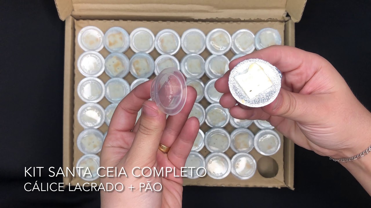 Kit Santa Ceia Completo (Cálice com de Suco Uva + Pão) | Livraria 100% Cristão