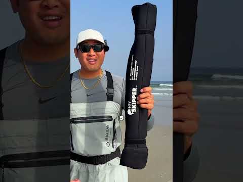 My 11ft surf rod breaks down to 5 pieces for easy travel! 🎣✈️ #fishing
