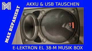 E Lektron EL38 M mobile PA Soundanlage - Akku & USB defekt - MAX REPARIERT