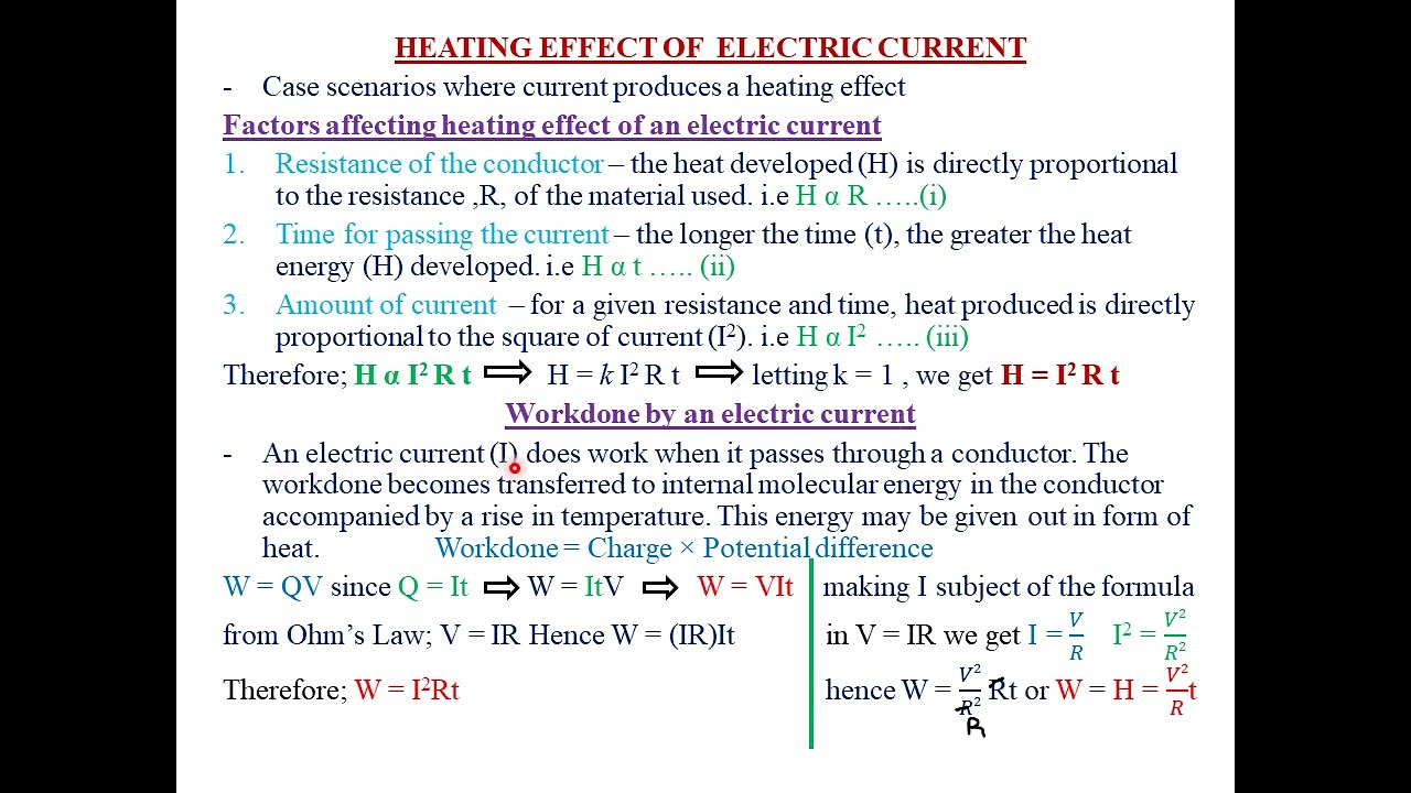 Topic 8: HEATING EFFECT OF ELECTRIC CURRENT: LESSON 1