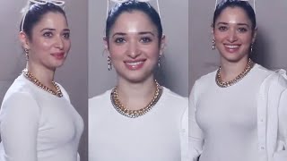 Actress Tamanna Bhatia Stunning Looks In White Dre