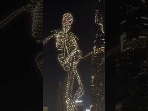 Insane Giant Skeleton Drone Show In Dubai - Drone Shows Are Incredible Moments Of Impact…even fake