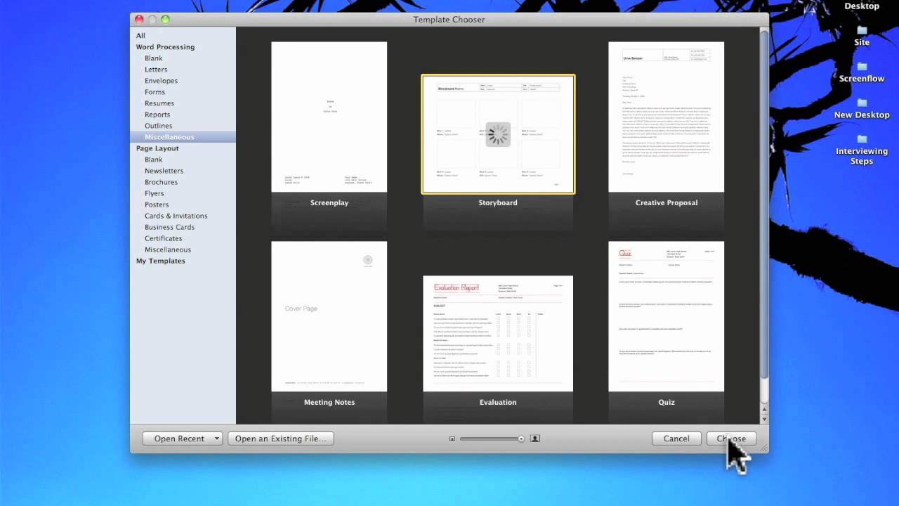 Customizing the Storyboarding Template in Pages