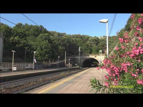 TRENO REGIONALE VIVALTO IN TRANSITO VELOCE NELLA STAZIONE DI CELLE LIGURE. (SV) SAB. 10 - 7 - 2021.