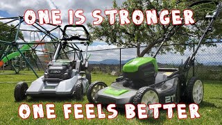 EGO Select Cut 56V vs Greenworks Pro 80V Battery Mower - Whi
