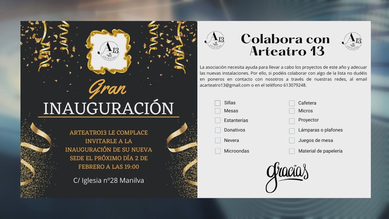 ARTEatro13 celebra su I aniversario e inaugura su sede
