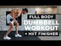 30 Min FULL BODY DUMBBELL WORKOUT At Home HIIT Finisher