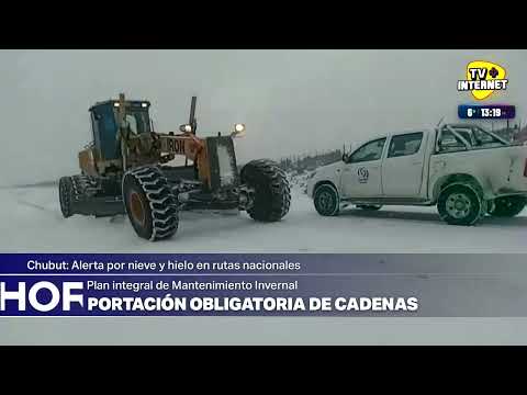 Chubut: Alerta por nieve y hielo en rutas nacionales.