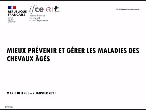 , title : 'Mieux prévenir et gérer les maladies des chevaux âgés - Marie Delerue'