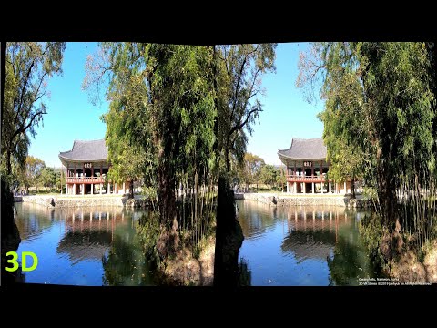 Drone 3D, Gwanghallu, Namwon, 4K, SBS VR Stereogram Magic eye, 남원 광한루 매직아이