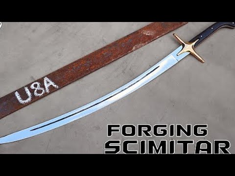 Forging a SCIMITAR from Rusted U8A STEEL