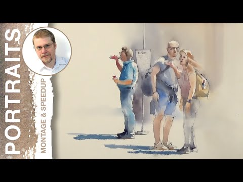 Thursday Speed Up Demos: Bus Stop (Watercolor Portrait/Dynamic Figure)
