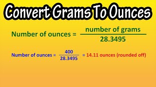 How To Convert (Change) Grams (g) To Ounces (oz) Explained - Formula For Grams To Ounces