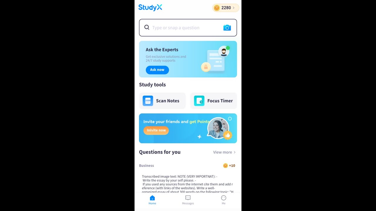 Snap a homework question on the StudyX app | free homework answers| 2022 New study tool!
