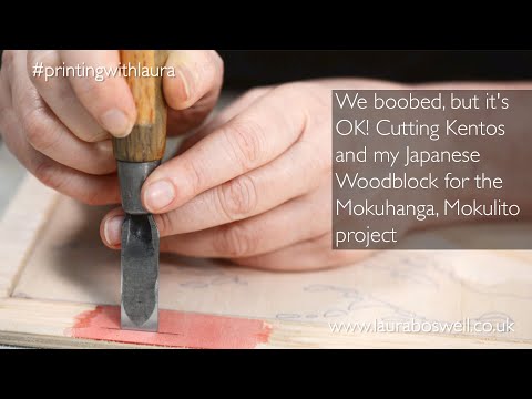 We boobed, but it's OK! Cutting Kentos and my Japanese Woodblock for the Mokuhanga, Mokulito project