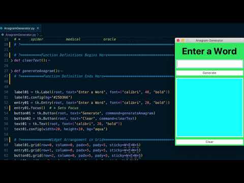Anagram Generator Using Python Tkinter