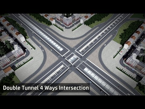 Double Tunnel under 4 Ways Intersection - Cities Skylines: Custom Builds