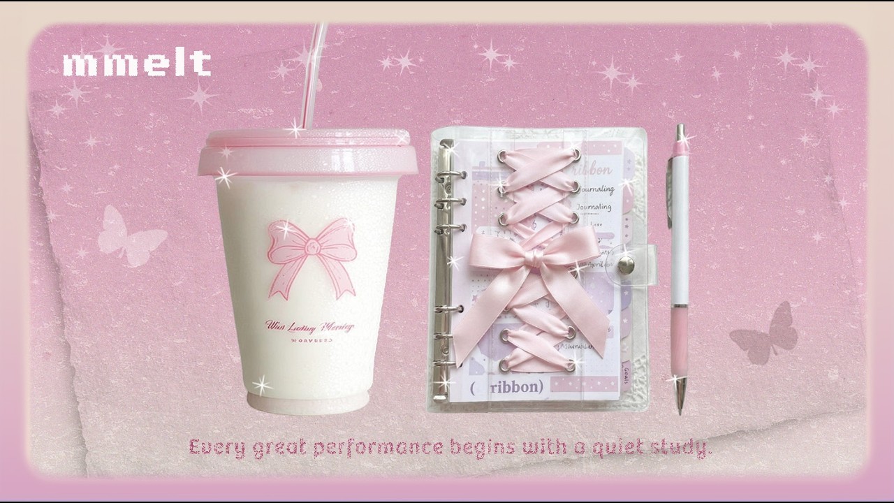 Playlist 🎧 Study in My Pink Ribbon Sanctuary 🎀 Cozy Cafe Lo-fi Jazz | Deep Focus & Work Beats