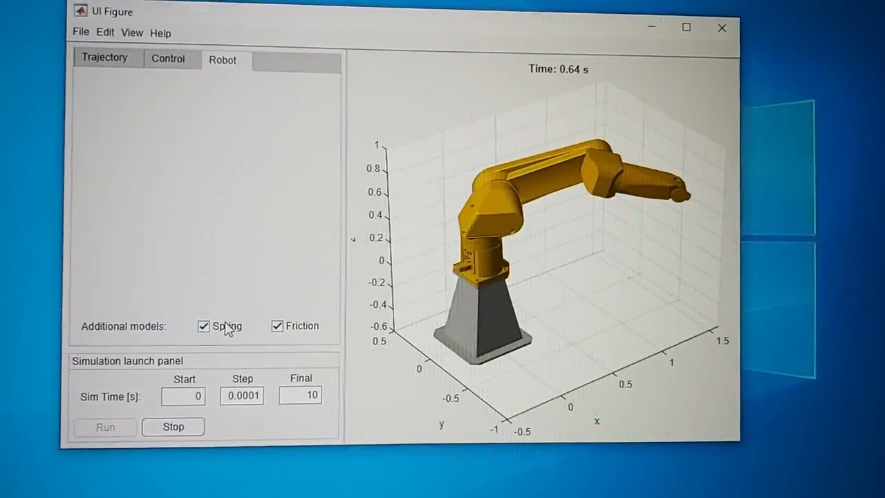 Simulating Stäubli RX160 rigid-body dynamics for control tuning