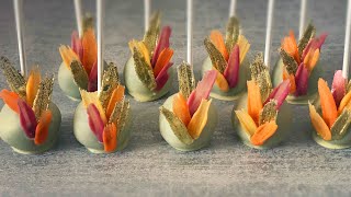 How to make Mini brush stroke cake pops! Edible glitter gold brush strokes cake pops! Step by step