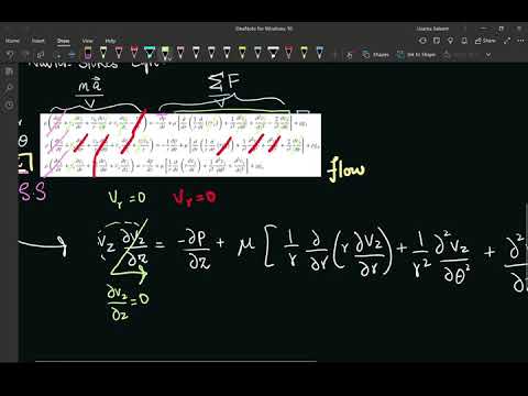 Navier-Stokes for Flow in Horizontal Pipe (1/2)