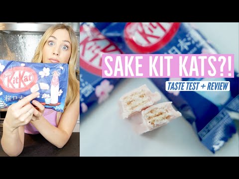 SAKURA SAKE KIT KATS?! There's alcohol in these! JAPANESE CANDY TASTE TEST + SNACK REVIEW  |