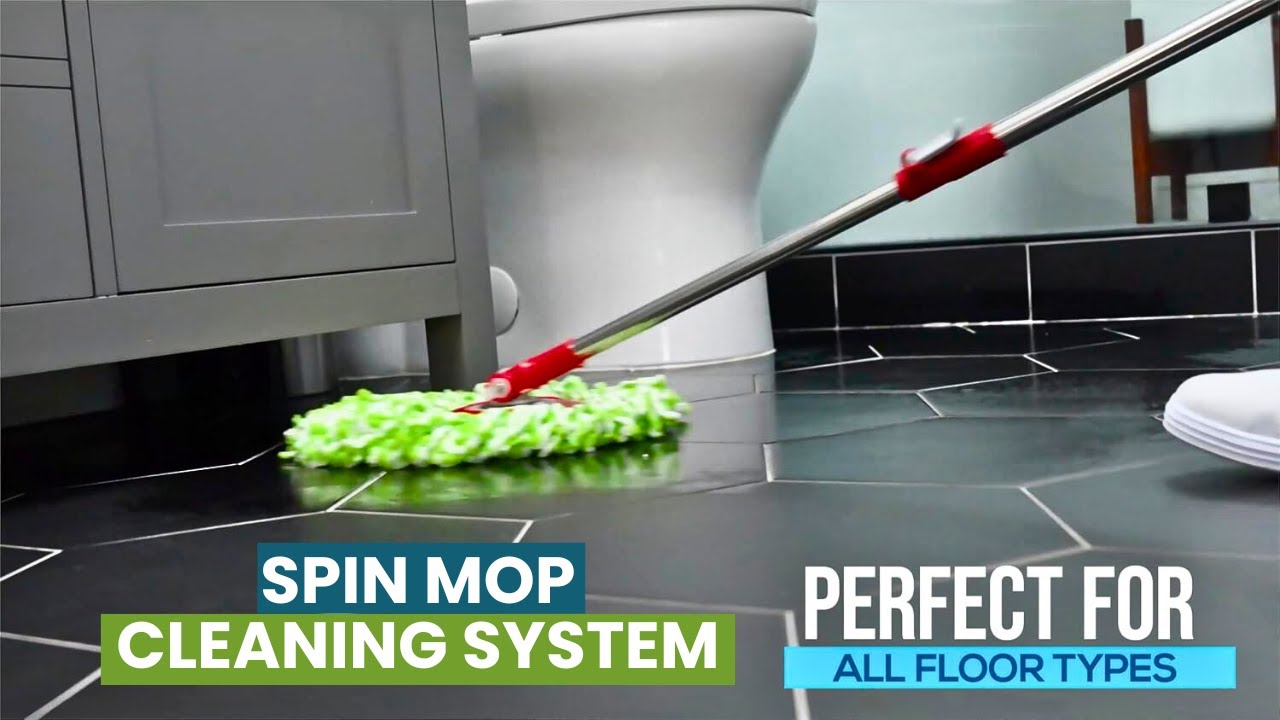 Simpli-Magic 79349 Spin Mop Cleaning System with 3 Microfiber Mop Heads