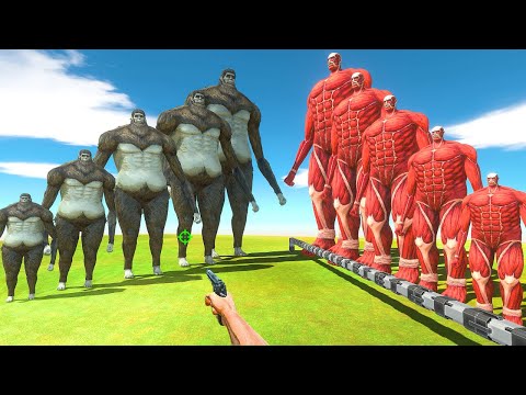 FPS Avatar Rescues Colossal Titan Fights Growing Beast Titan - Animal Revolt Battle Simulator