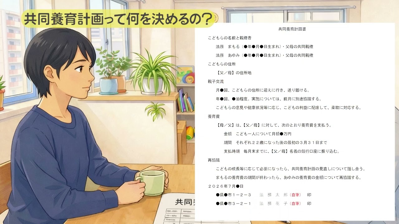 共同養育計画の内容（「動画でわかる共同養育計画」チャプター２