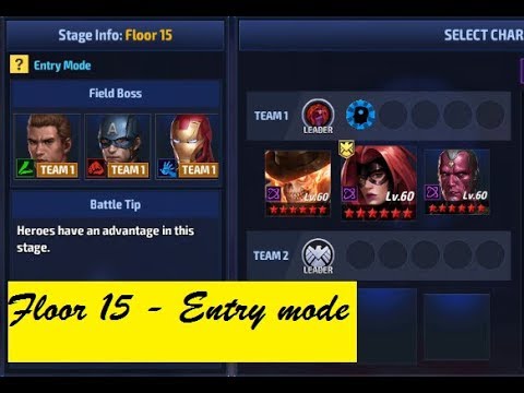[Marvel future Fight] Shadowland Floor 15 - Entry mode(Hawkeye) - T1 Medusa(L), vision & ghost-rider