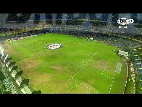 Boca Juniors vs Deportivo Cali 6-2 Intensas Lluvias dejaron el Césped de la Bombonera lleno de Lodo