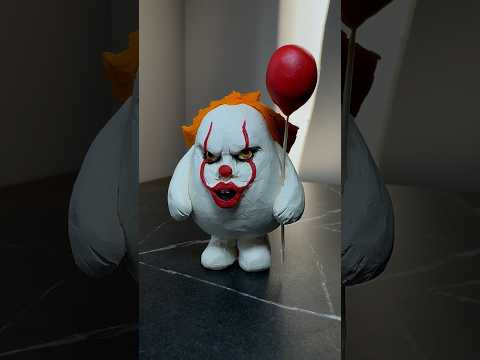 I made Grimace but he’s Pennywise😵 #art #sculpting #clay #plasticine #grimace #pennywise