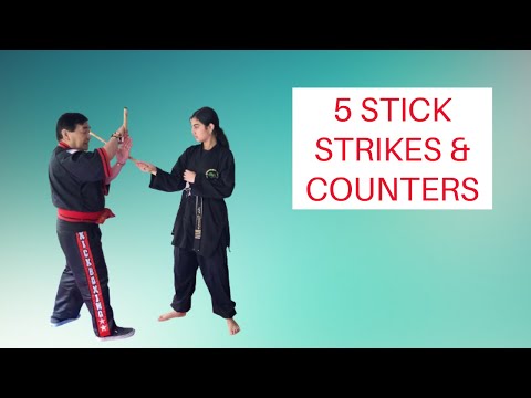 5 Stick Strikes & Counters In Martial Arts | Kali | Stick Defense| Arnis | Eskrima | PG-2-GP fitness