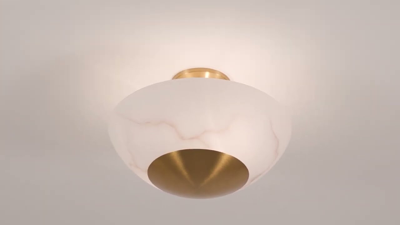 Video 1 Watch A Video About the Possini Euro Monza Brass Faux Alabaster 2 Light Ceiling Light