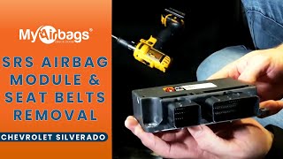 How to remove SRS Airbag Control Module & Seat Belts on Chevrolet Silverado 2014 -2019  | MyAirbags