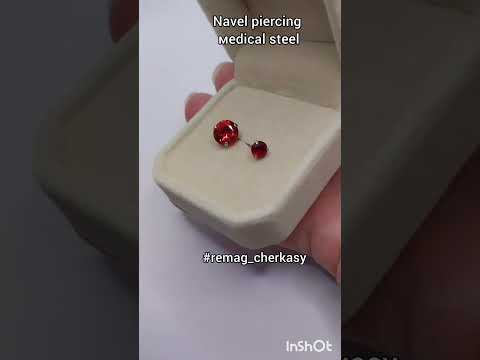 Пирсинг для пупка "Розовый Александрит" навела Хирургическая ювелирная сталь с цирконами В бархатной коробочке - фото 3 - id-p2829299230