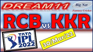 KKR vs RCB dream11 team