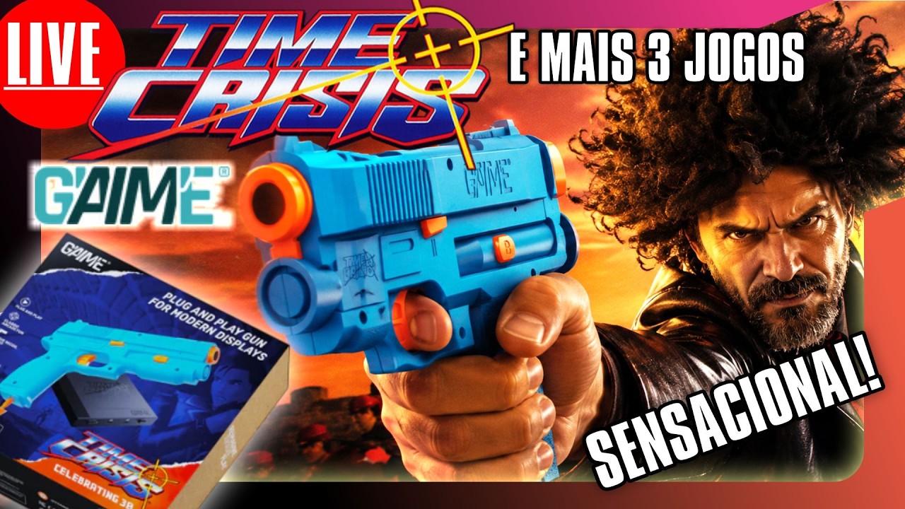 🎮🚨 AO VIVO  - JOGANDO COM A PISTOLA G’AIM’E Time Crisis Light Gun + 3 JOGOS #GAIME #timecrisis