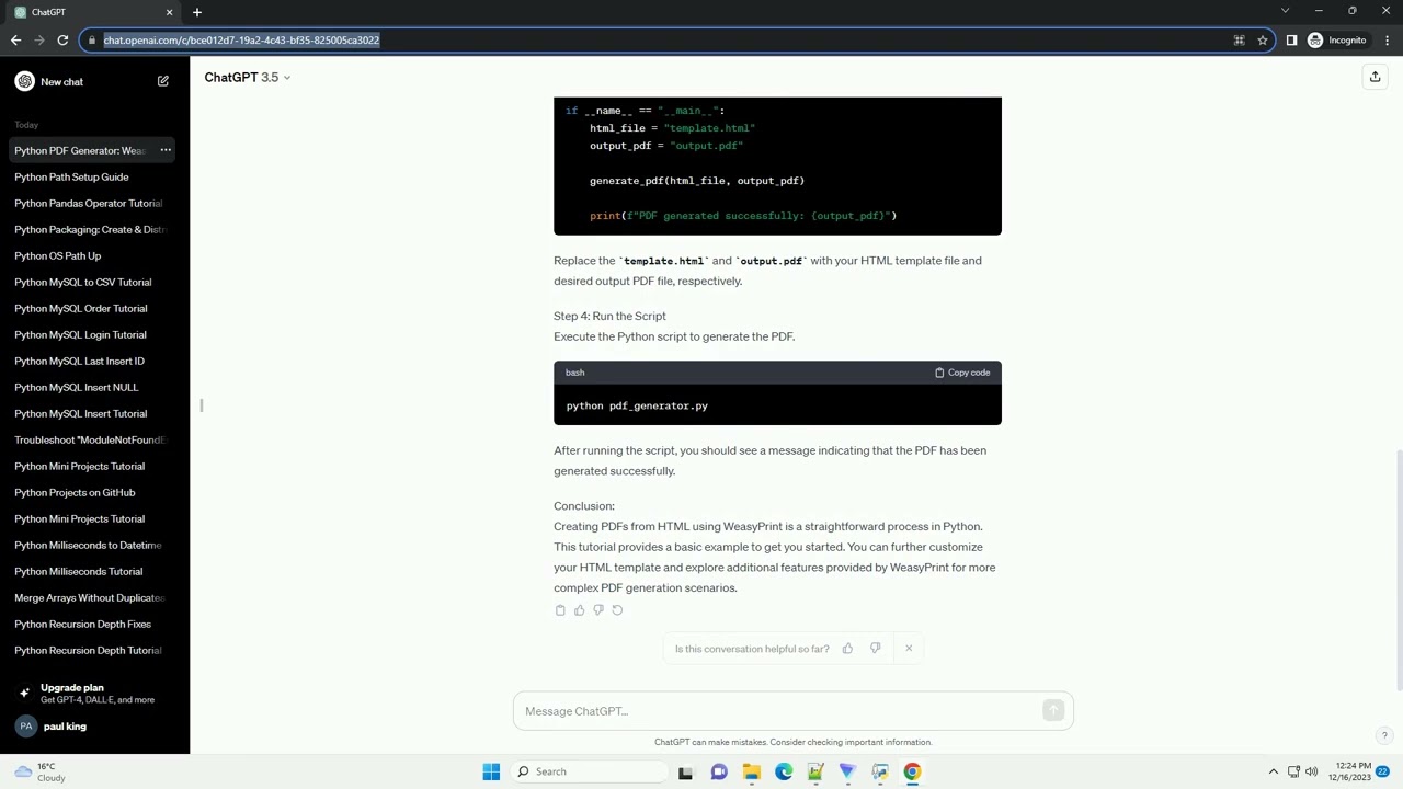 python pdf generator from html