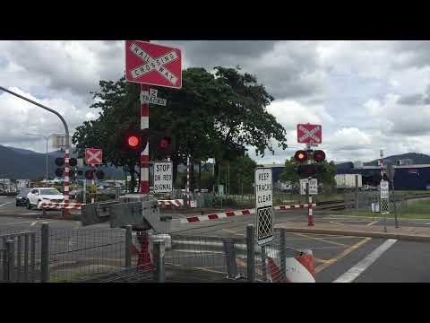 Central Station Railway Crossing of Kuranda Steam Railway ex-Emu Bay Class 11 Diesel Locomotive